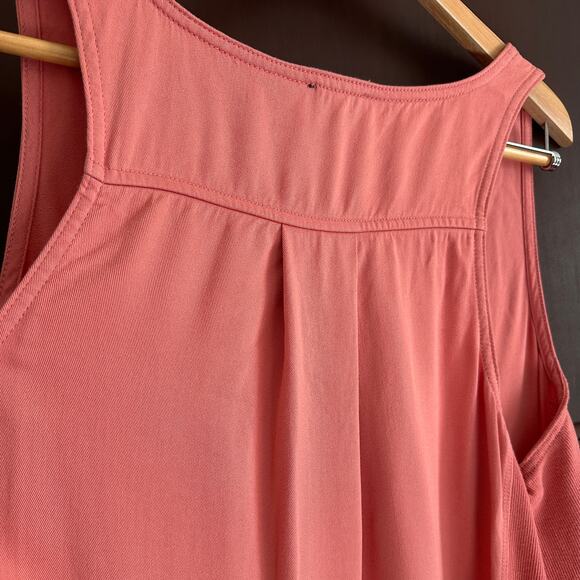 SPLENDID | Coral PInk Tencel Henley Neck Sleeveless Dress Sundress | Size Large - Picture 7 of 8